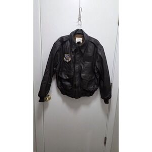Authentic US Air force Pilot flight leather bomber jacket with removable patches
